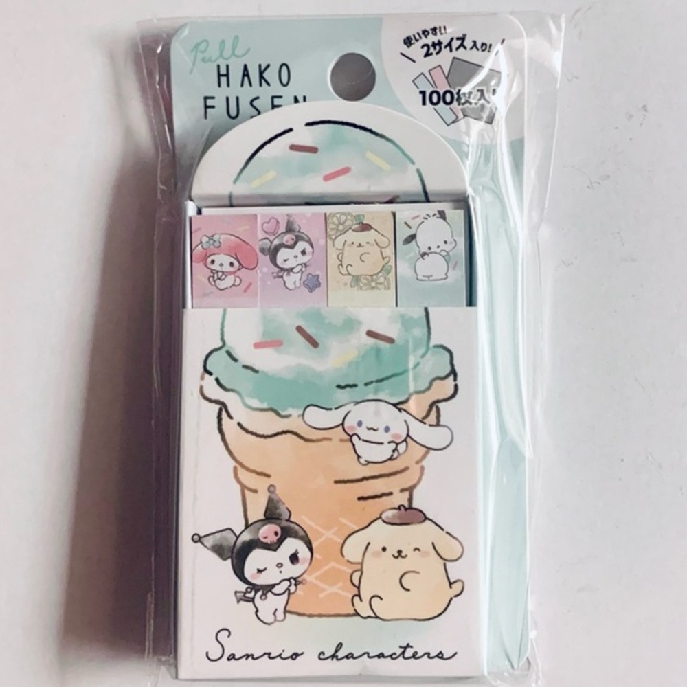 Sanrio Page Flags Ice Cream Sticky Note Markers, Kuromi Cinnamoroll Pochacco
